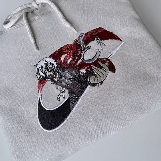 Custom Tokyo Ghoul X Embroidered Crewneck OR Hoodie Sweatshirt