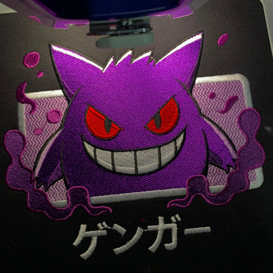 Limited Pokemon Gengar Embroidered Anime Hoodie Sweatshirt