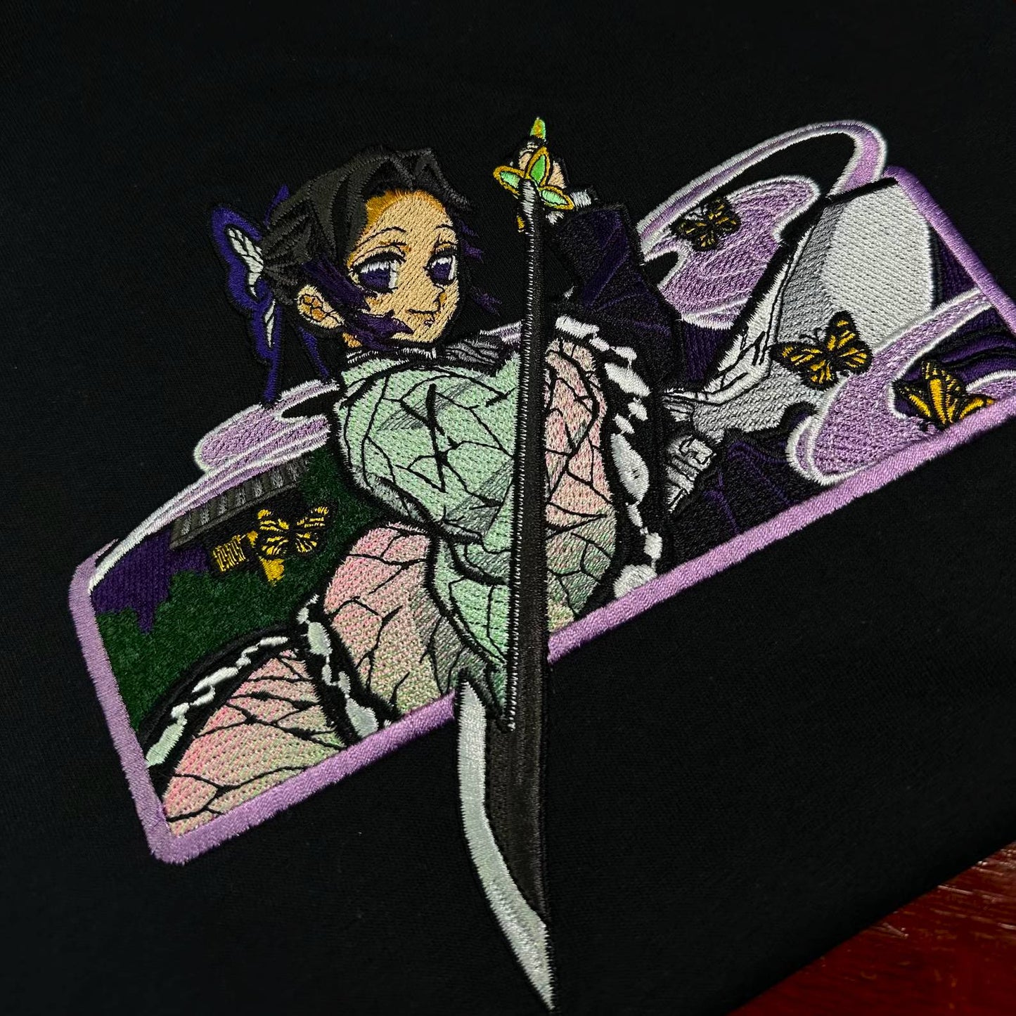 Limited Demon Slayer Shinobu Kocho Embroidered Anime Hoodie Sweatshirt