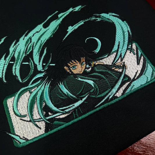 Limited Demon Slayer Muichiro Tokito Embroidered Anime Hoodie Sweatshirt