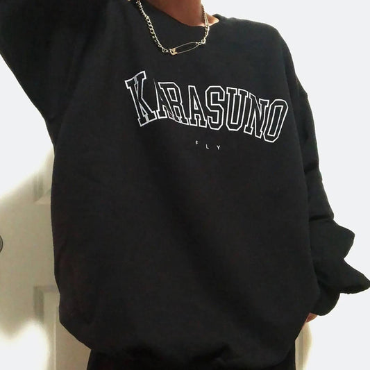 Custom Karasuno High Volleyball Embroidered Crewneck OR Hoodie Sweatshirt