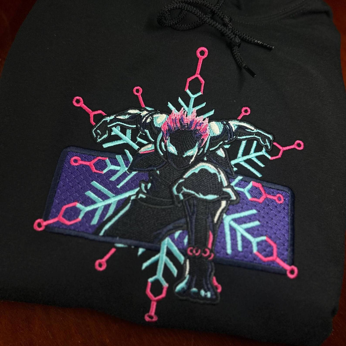 No Re-Stock: Custom Demon Slayer Akaza Embroidered Crewneck OR Hoodie Sweatshirt